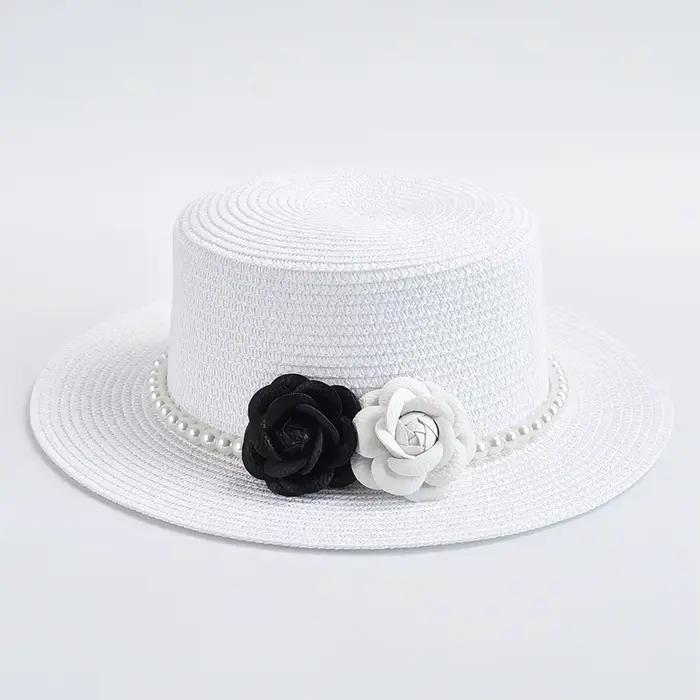 Chapeaux de paille de style français pour femmes élégants chapeaux de soleil de plage protection solaire occassions festives