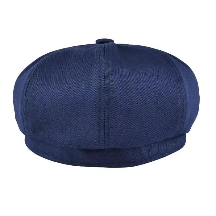 Casquette Gavroche Homme BOTVELA en Coton Sergé 8 Panneaux – Chapeau Plat Style Ivy Cabbie