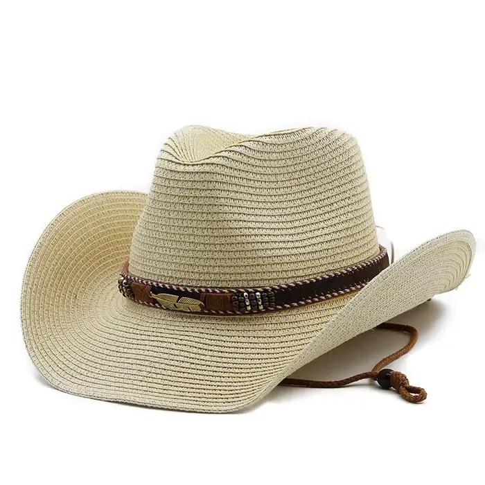 Chapeau de Cowboy d'été à large bord pour femmes et hommes