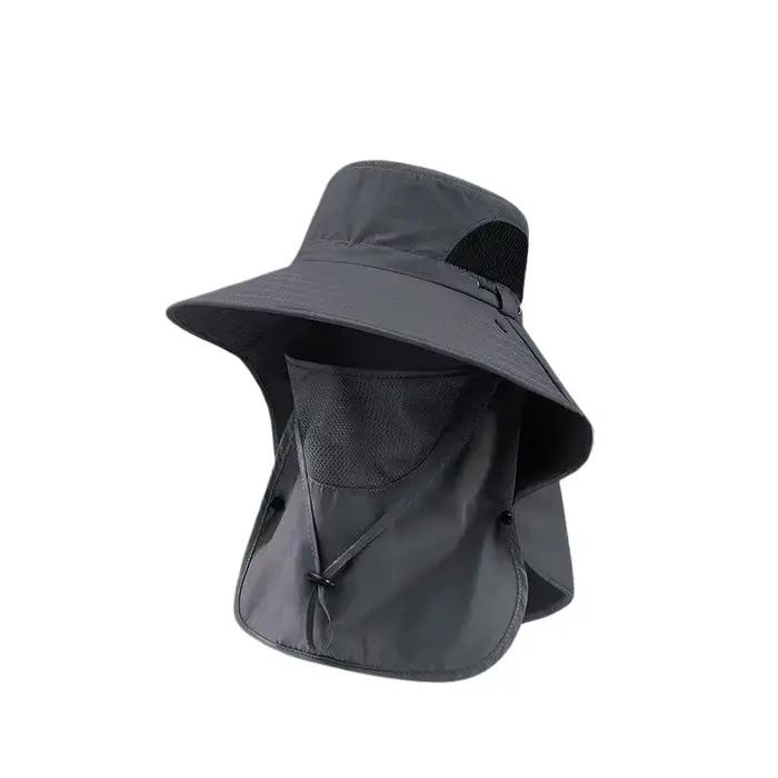 Casquette de pêche et de chasse d'extérieur à large bord respirante et amovible