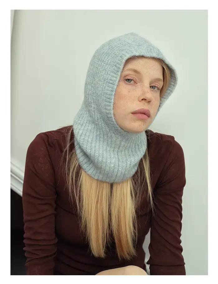 Cagoule en laine d'alpaga mélangée pour femme