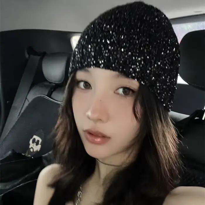Bonnet à paillettes coréennes pour femmes