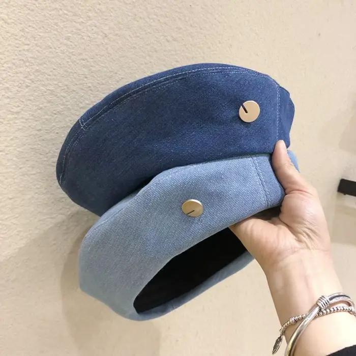 Chapeau de béret en denim pour femmes