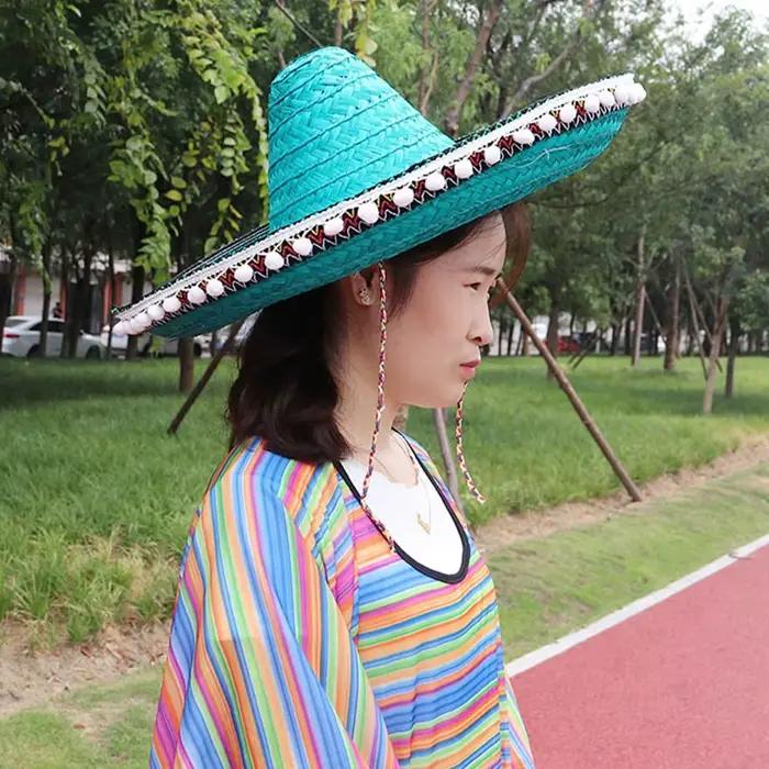 Chapeaux de paille de style mexicain à large bord pour hommes et femmes