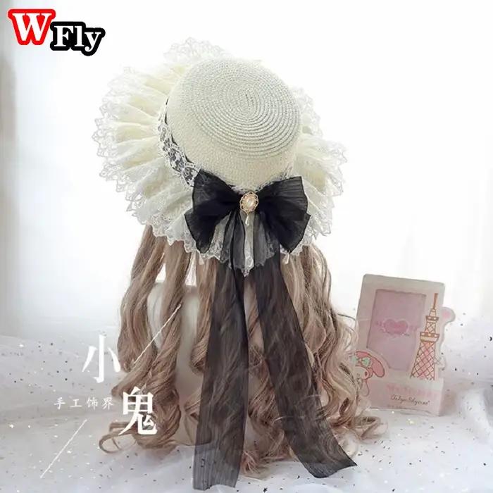 Harajuku-Chapeau de paille d'été pour femmes et filles