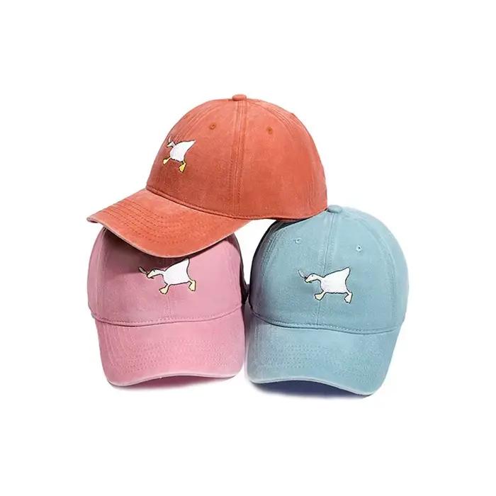 Casquette de baseball brodée avec motif d'oie pour hommes et femmes