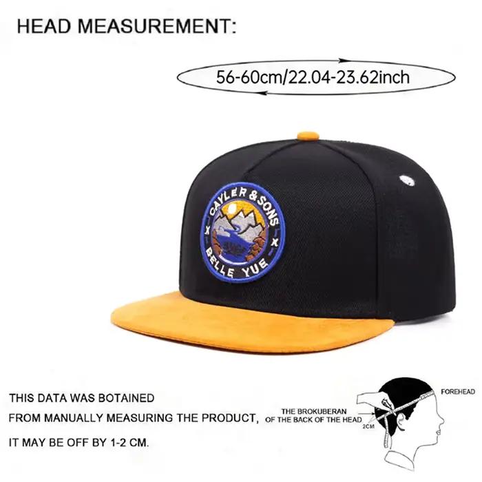 2025 personnalisé créatif nouveau chapeau à bord plat BELLE YOE coucher de soleil broderie mode Hip Hop