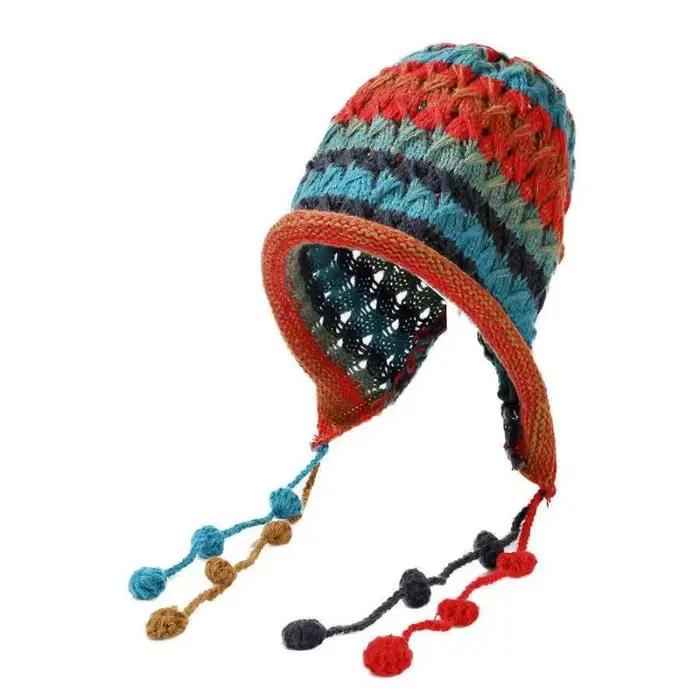 Chapeau rouge d'hiver pour femmes et filles