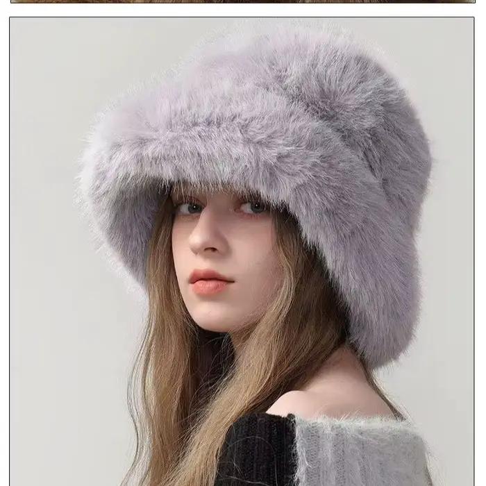 Chapeau Bob en Fausse Fourrure de Renard pour Femme