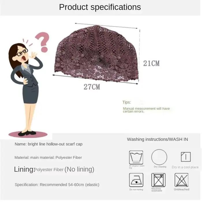 Chapeau en dentelle ajouré respirant Skullies à fleurs décontracté bonnet et béret pour femmes printemps été occassions décontractées style sport polyesters