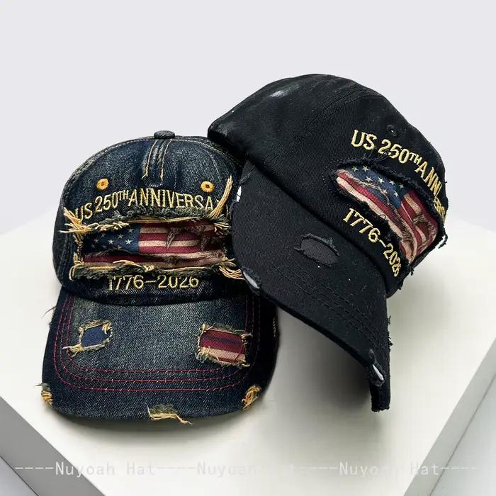 Nouvelles casquettes de baseball unisexe avec drapeau américain brodé