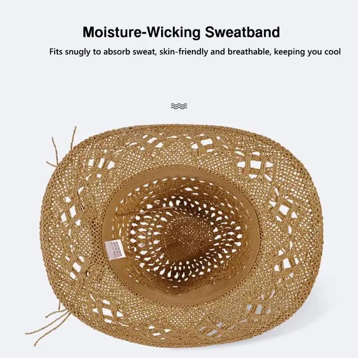 Chapeau de cowboy en paille à large bord élégant