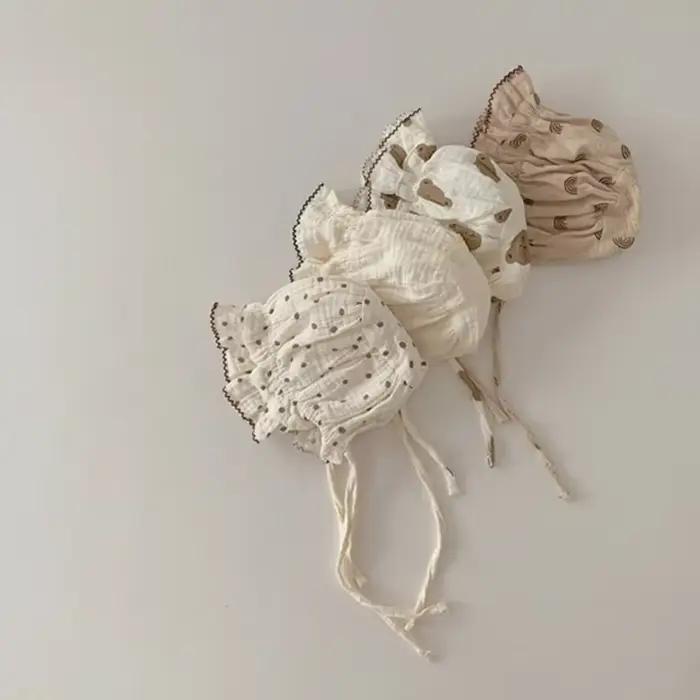 Chapeau de Princesse Dentelle Gaze Coton Bébé Fille Nouveau-Né Printemps Été Soleil Occasions Spéciales