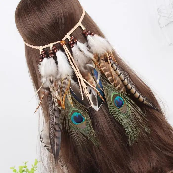 Serre-tête Bohème à Plumes pour Filles