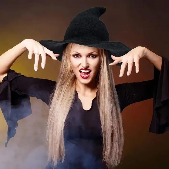 Chapeau tricoté en laine Vintage pour Halloween