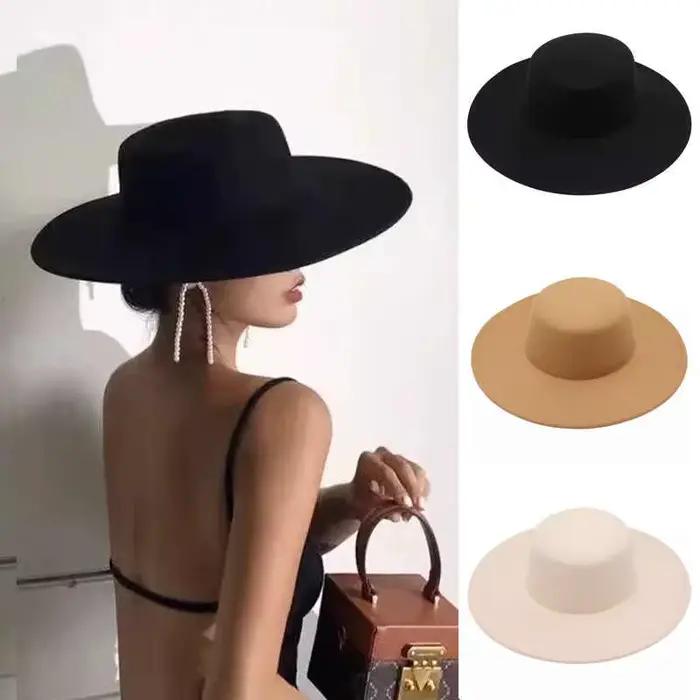 2025 Flatcap nouveau français élégant casquette plate Dame chapeau rétro large bord feutre