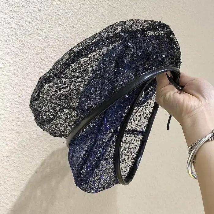 Bérets en maille de dentelle pour femmes