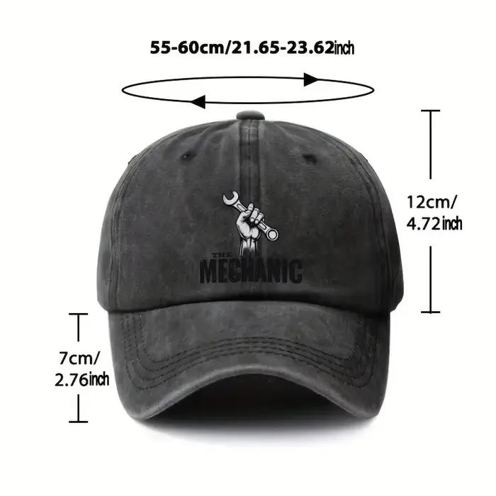 Casquette imprimée délavée style mécanicien