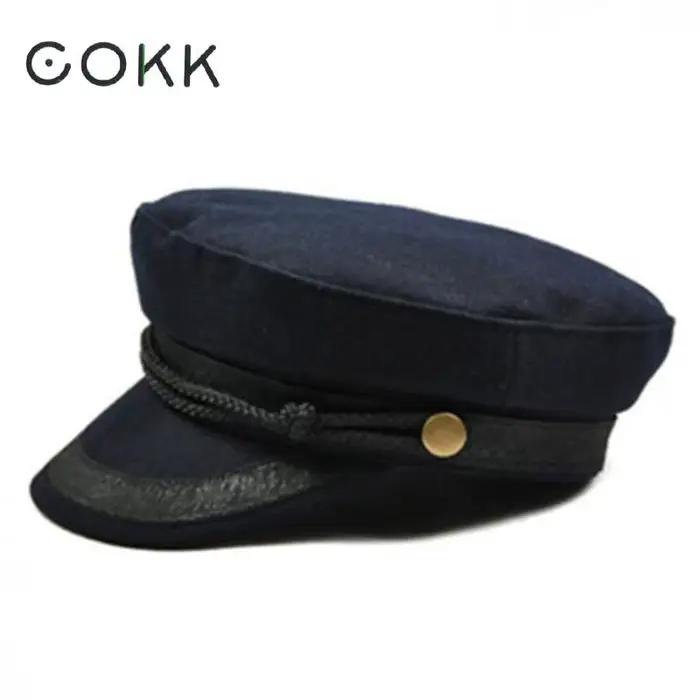 COKK – casquette militaire noire pour femmes