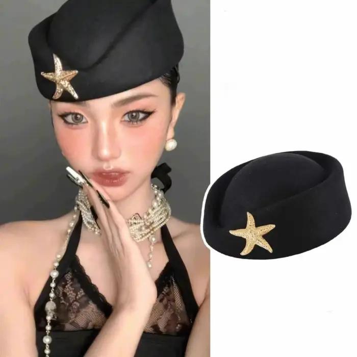 Mode strass Topper chapeau plat Style britannique laine béret