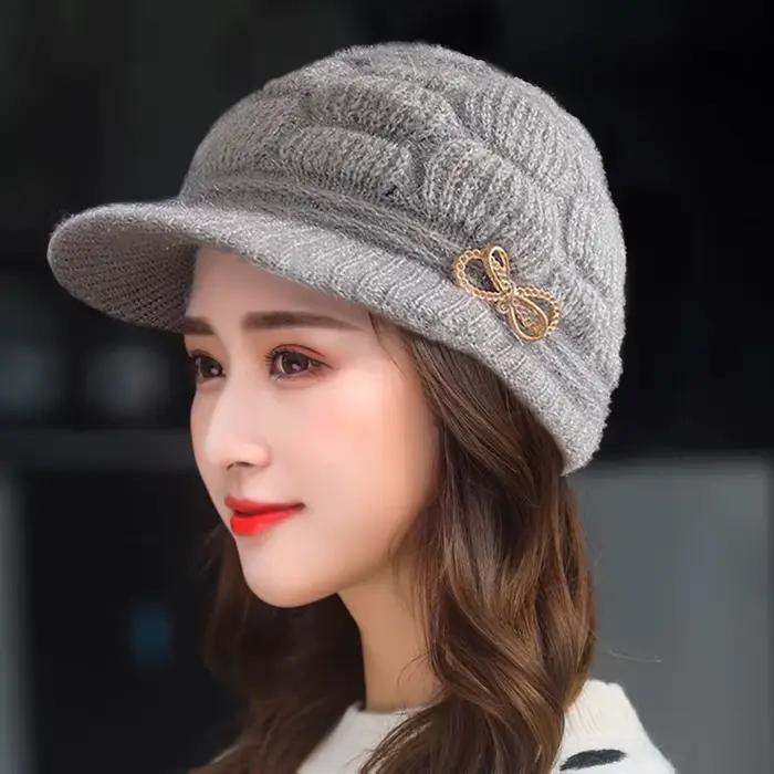 Bonnet tricoté doublé de polaire épais