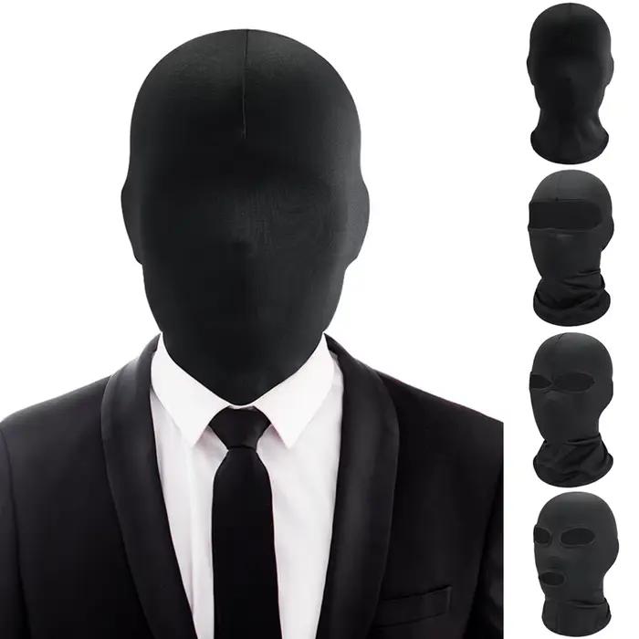 Capuche noire couvrant le visage sans bord pour hommes et femmes