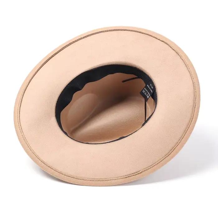 Chapeau Panama en laine à large bord vintage pour femmes et hommes