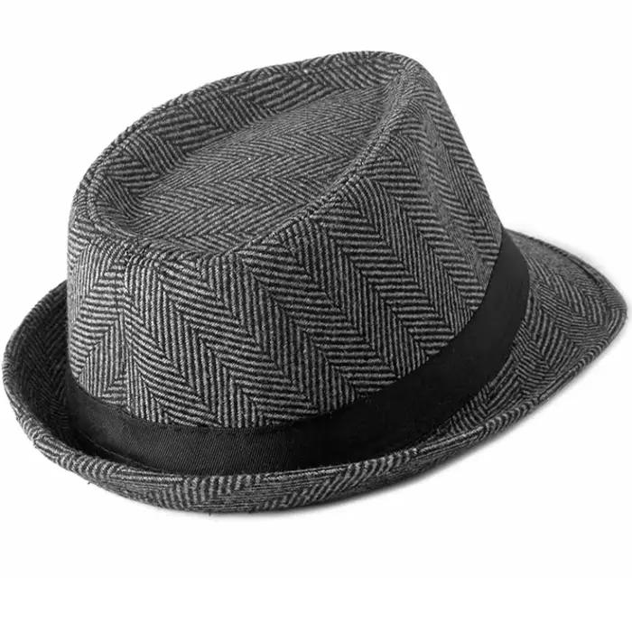Chapeau de jazz rétro rayé pour homme
