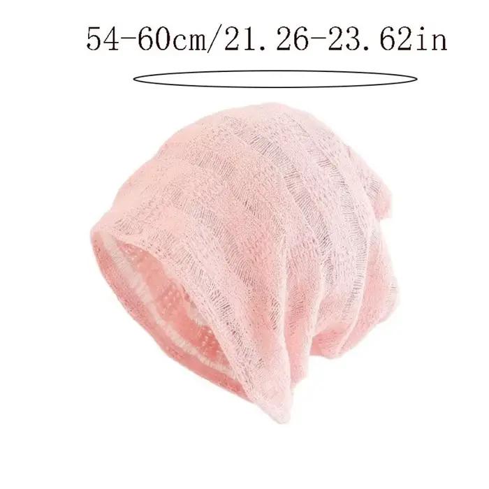 Bonnet tricoté ajouré rétro fin et respirant