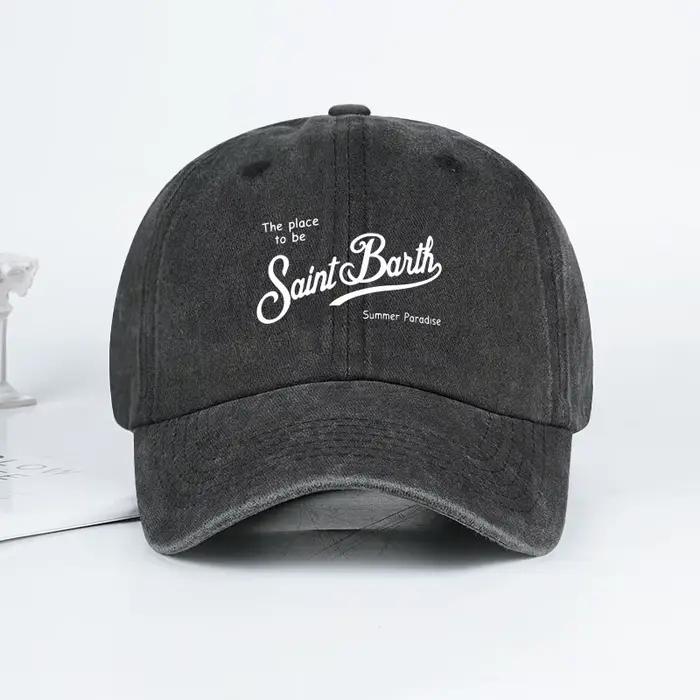 Casquette de baseball unisexe réglable Saint Barth « The Place To Be » imprimée et délavée