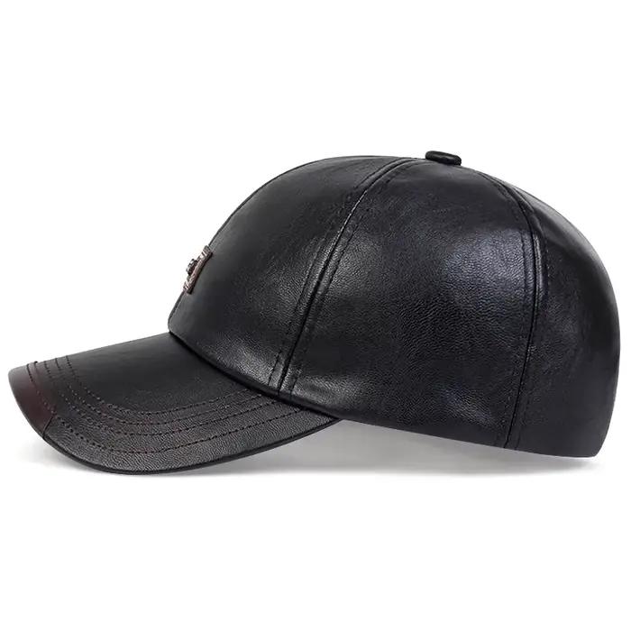 Casquette de baseball en simili cuir VORON élégante et décontractée pour homme et femme protection solaire printemps automne occassions extérieures