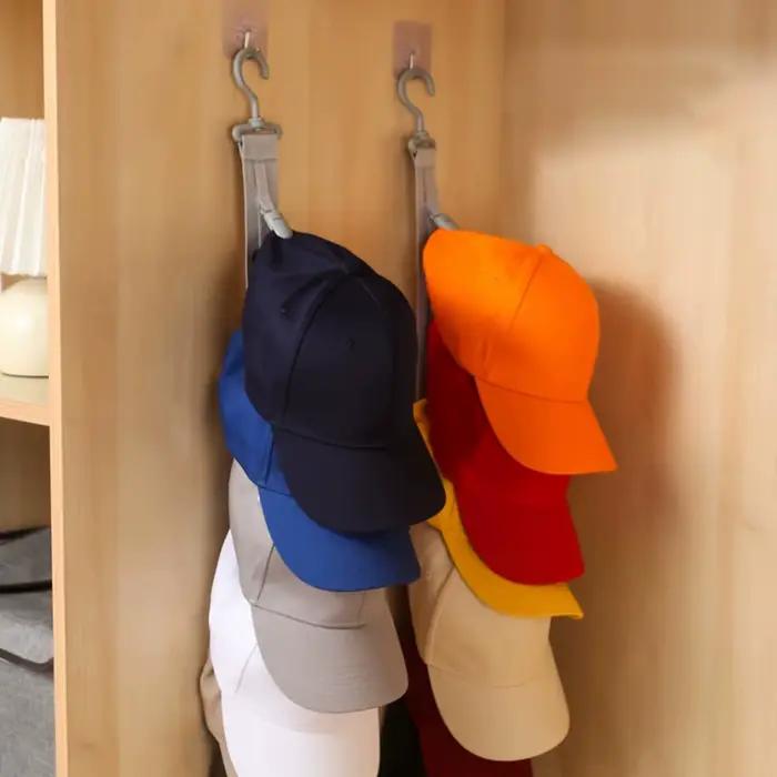 Support de rangement pour chapeaux avec 8 pinces - Peut contenir 8
