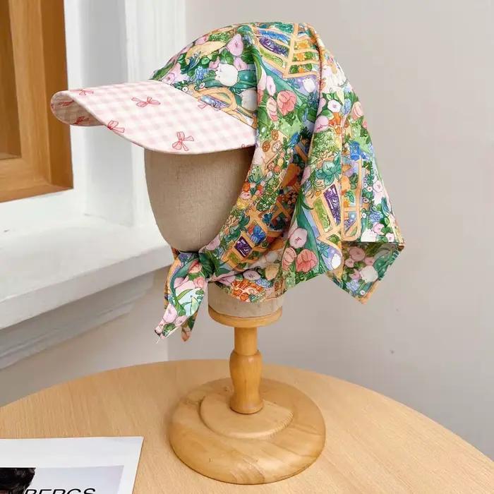 Casquette de baseball style rural avec foulard intégré