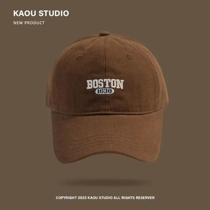 BOSTON 1630 grande taille 62 cm Ins casquette à visière brodée Style coréen polyvalent bord incurvé à la mode hommes