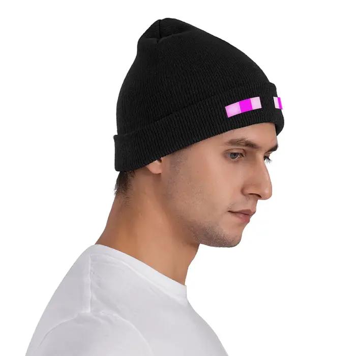 Enderman Eyes jeu tricoté chapeau bonnets automne hiver chapeaux chaud acrylique couleur dessin animé casquette hommes