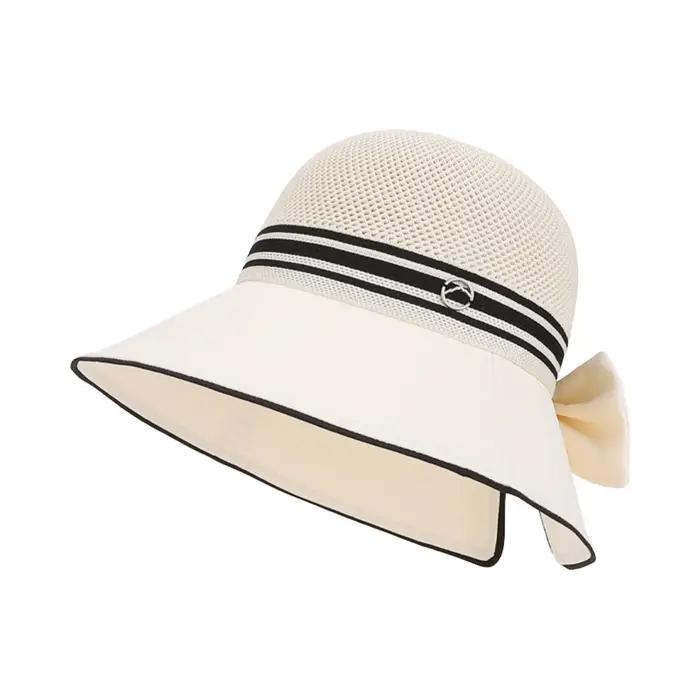 Chapeau de Soleil Unisexe avec Nœud en Coton pour Activités Estivales et Sorties à la Plage