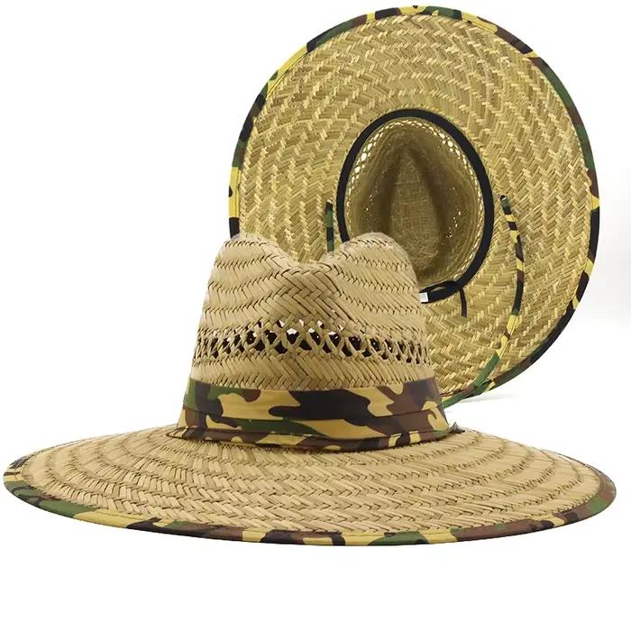 Simple travail manuel femmes hommes paille été plage chapeau de soleil en plein air été large bord Jazz Panama