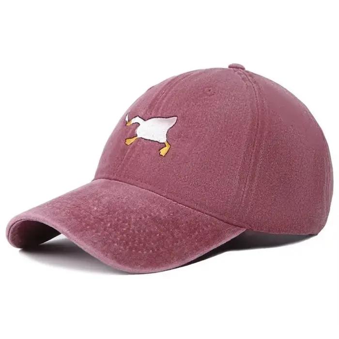 Casquette de baseball brodée avec motif de canard pour hommes et femmes