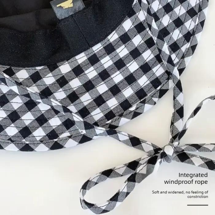 Chapeau Bob Printemps-Été à Pois et Grille pour Fille