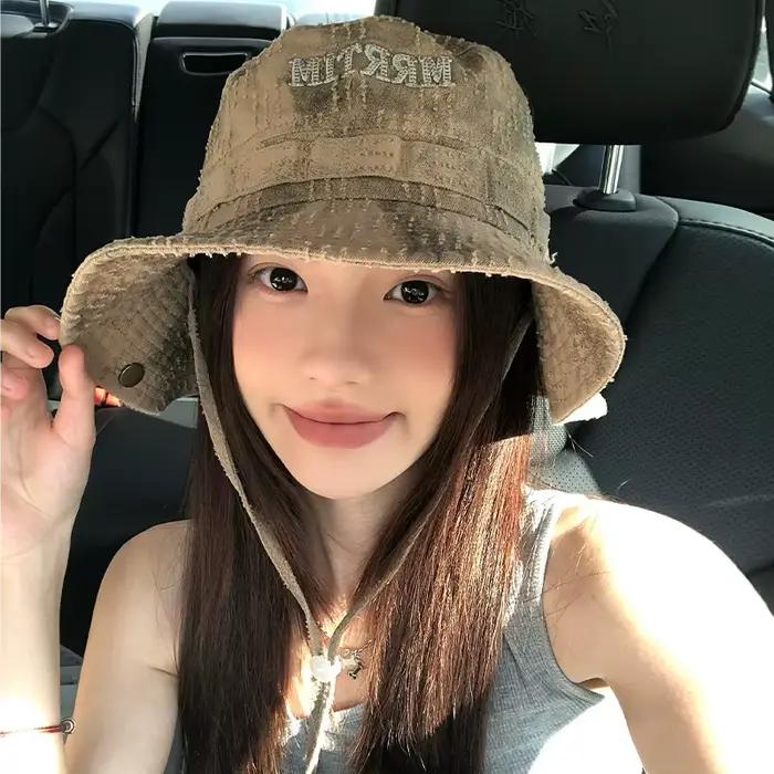 Casquette de seau en coton pour homme et femme, protection solaire, style rétro, idéale pour le printemps et l'été, randonnée, camping et balades en plein air