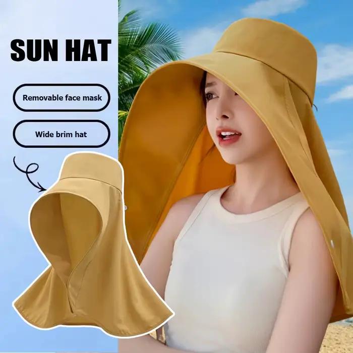 Chapeau de pêcheur pour femme avec protection solaire intégrale du visage et du cou