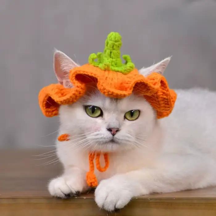 Chapeau de citrouille au Crochet fait à la main