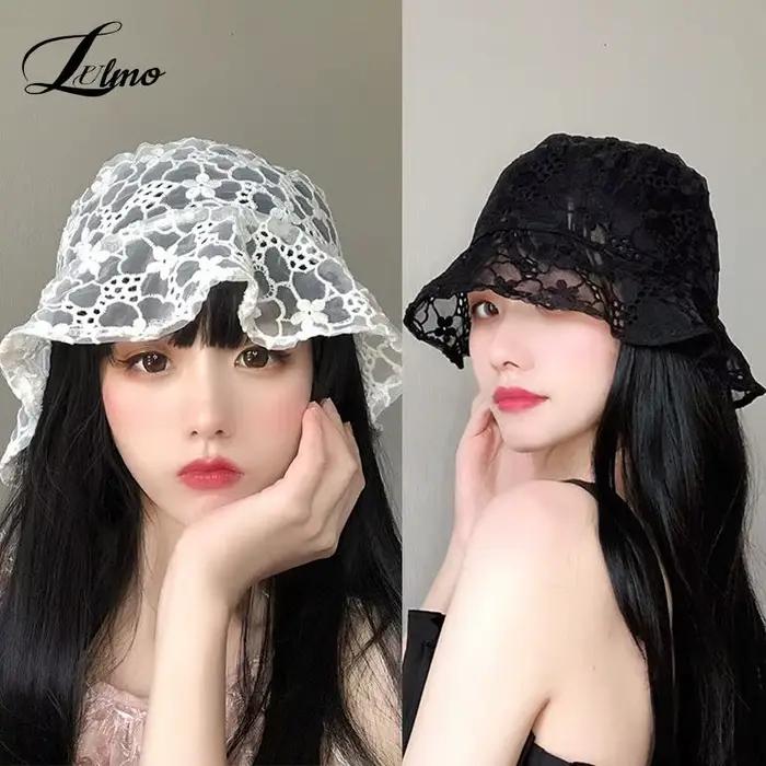 Chapeau en dentelle à large bord pour femmes