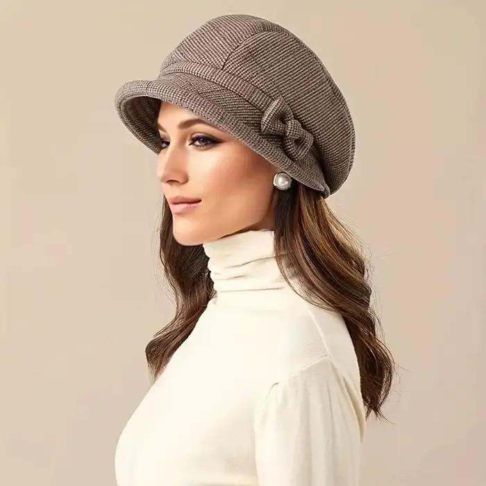 Béret élégant avec nœud pour femme