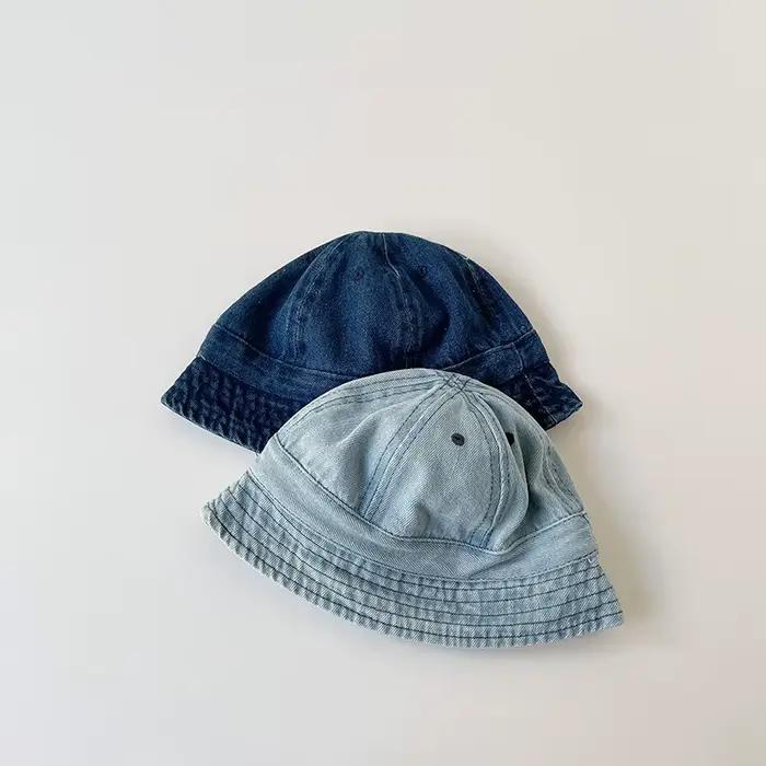 Casquette seau en Denim coréen pour bébé