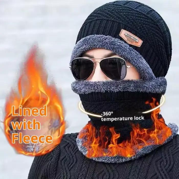 Ensemble bonnet et écharpe chauds d'hiver pour hommes et femmes