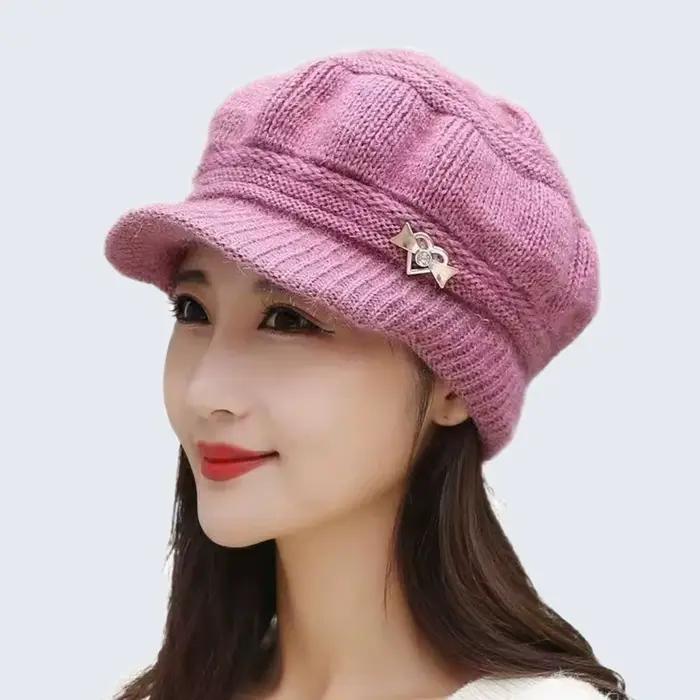 Chapeau en laine tricoté pour femmes