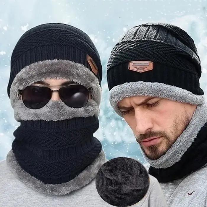 Chapeau et écharpe d'hiver en tissu épais