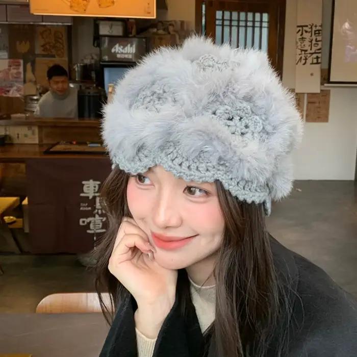 Casquette tendance en tricot et crochet