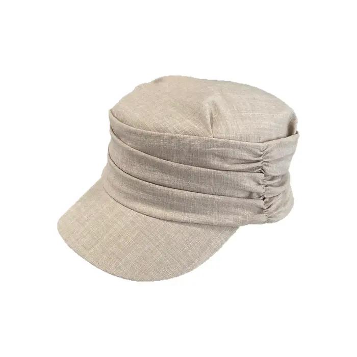 Casquette de style rétro plissée pour femme